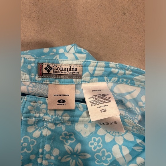 Columbia Golf Skirt Women’s 6 Floral Blue Knee Length Snap Button - Picture 3 of 10